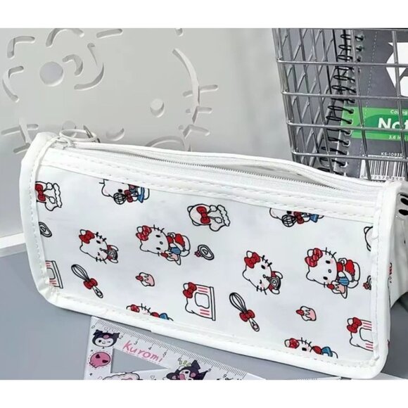 Hello Kitty Transparent Pencil & Makeup Bag – Soft Storage Case for Travel - Picture 3 of 4